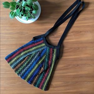 Vintage Multicolour Nylon Woven Satchel/Bag